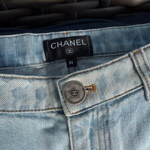 CHANEL Light Blue Straight Leg Jeans